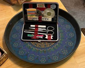Vintage Sewing Kit in Decorative Tin