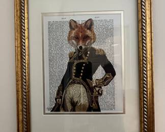 Admiral Fox Framed Print by Fab Funky