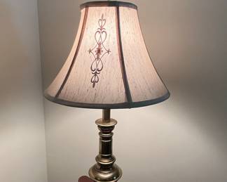 Vintage Stiffel Brass Table Lamp with Decorative Shade
