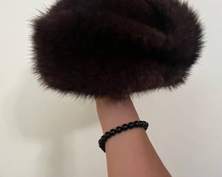 Mink Fur Hat with Quilted Lining
