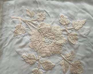 Embroidered Linen Tablecloth