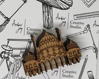 Amber Joy Creative Studio Laser-Cut Wooden Taj Mahal Model