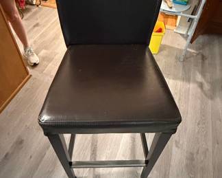 Modern Faux Leather Counter Stool