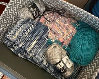 Patons Metallic Yarn and Hand-Knitted Items
