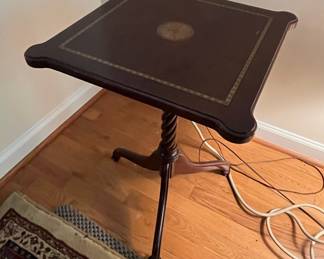 Bombay Company Inlaid Mahogany Tilt-Top Pedestal Table