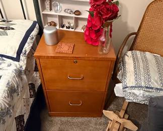 Vintage 2-Drawer Teak Filing Cabinet