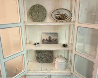 Distressed White Curio Cabinet with Drawers - Liberty Furniture Magnolia Manor Style