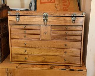 Vintage H. Gerstner & Sons Oak Machinist Tool Chest