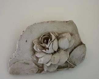Vintage Plaster Architectural Fragment with Rose Motif