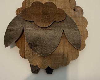 Rustic Reclaimed Wood Sheep Wall Art