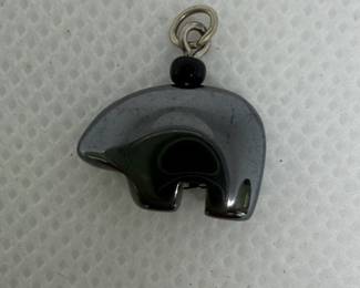 Hematite Bear Charm
