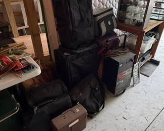 Assorted Luggage, Toolbox, and Battery Charger