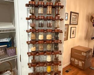 Digsmed Danish Teak Spice Rack with Glass Jars