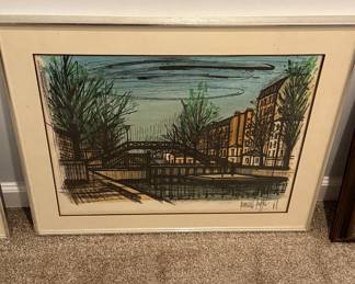 Bernard Buffet "Canal Saint-Martin" Lithograph