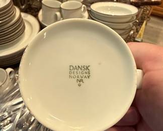 Dansk Designs Norway "NR" Pattern Stoneware Dinnerware Set with Flatware and Colander