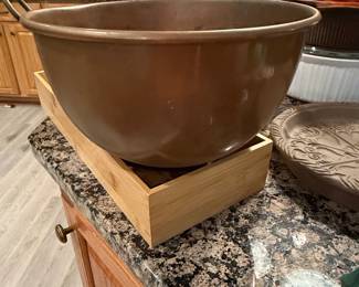 Vintage Copper Mixing Bowl with Hanging Ring