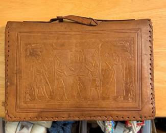 Embossed Leather Journal with Egyptian Motifs