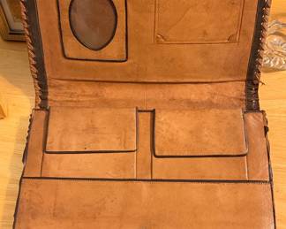 Vintage Hand-Tooled Leather Document Folio / Portfolio