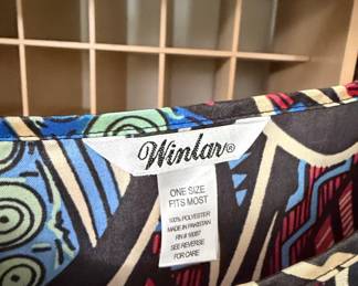 Winlar "Feather" Print Kaftan Dress