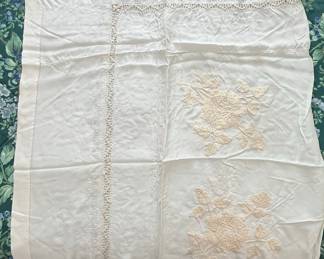 Embroidered Linen Tablecloth