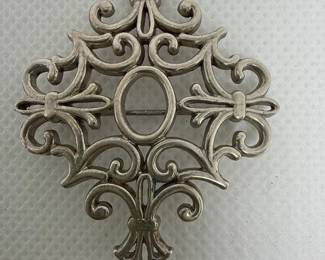 Sterling Silver Fleur De Lis Brooch
