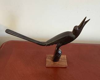 Carved Ironwood Roadrunner Sculpture