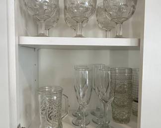 Princess House Heritage Etched Glassware Set with Boot-Shaped Mug