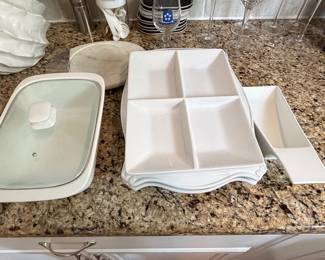 White Ceramic Divided Serving Platter