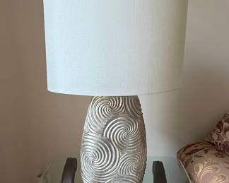 StyleCraft Glina Silver Poly Table Lamp