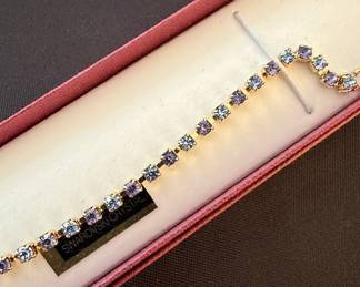 Swarovski Crystal Tennis Bracelet with Heart Charm