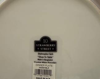 Strawberry Street Halo Black Dinner Plate