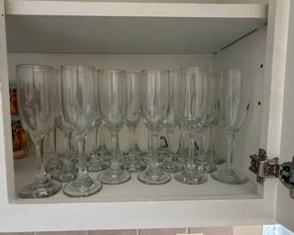 Set of 12 Clear Glass Flute Champagne Glasses