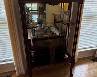 Antique Mahogany Etagere Curio Cabinet