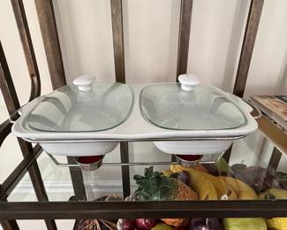 Godinger Double Porcelain Baker with Stand