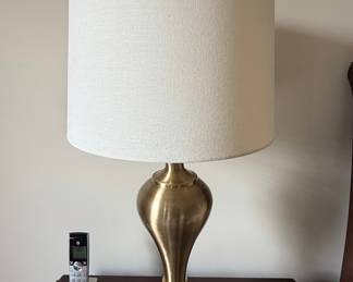 Brass Urn Table Lamp with Linen Drum Shade