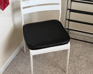 White Chair with Black Seat Pad