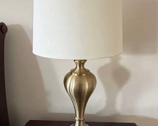 Brass Urn Table Lamp with Linen Drum Shade