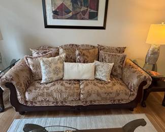 Ornate Scroll Arm Sofa