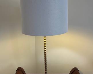 Mid-Century Modern Brass and Acrylic Beaded Table Lamp