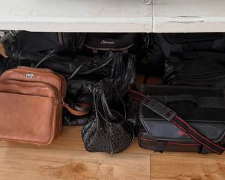 Assorted Camera Bags, Messenger Bags, and Laptop Bags