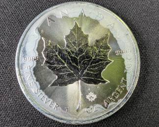 2015 Canadian Silver Maple Leaf $5 Silver Coin, 1oz Fine Silver, Qty 3 