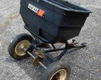 Huskee Heavy Duty Pull Behind Broadcast Spreader With 175LB Capacity and Adjustable Spreader Width On Air Tires 