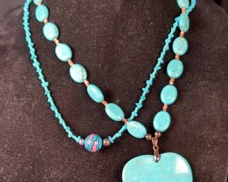 Turquoise Necklaces, 17" And 22"