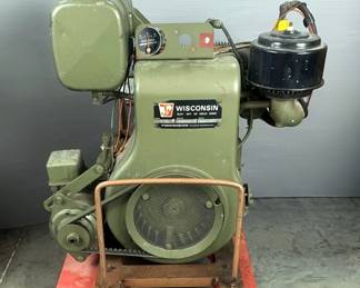 Wisconsin Heavy Duty Air Cooled Engine, Model S-12D, Untested, Dolly Included