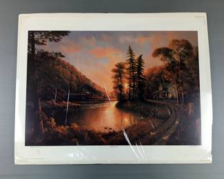 Jesse Barnes "Peaceful Evening" Signed And Numbered Print, 1496/2800, Includes Print Envelope And Board, 21.25" x 27