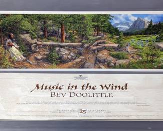 Bev Doolittle "Music In The Wind" 25th Anniversary Signed And Numbered Print, 31466/43500, With Documentation, 11.5" x 37.5" 