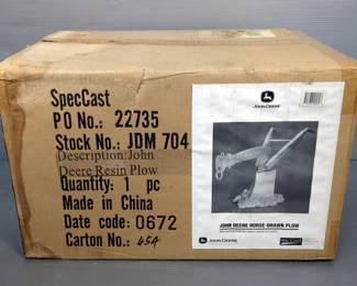SpecCast John Deere Cast Resin Decorative Plow 