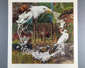 Bev Doolittle "Sacred Circle" Signed And Numbered Print, 33936/40192, With Documentation, 26.5" x 26"