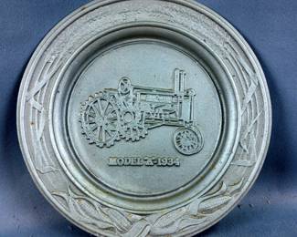 John Deere Decorative Plates Including "Thanksgiving Harvests So Deere" Number 1/300, Sesquicentennial Plate, Enesco Salt 7 Pepper Shakers And More