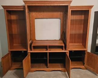 Wooden entertainment center